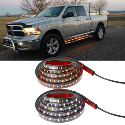 2x 70” Running Board LED Light Strips – Amber/White DRL & Turn Signals For Ram Trucks