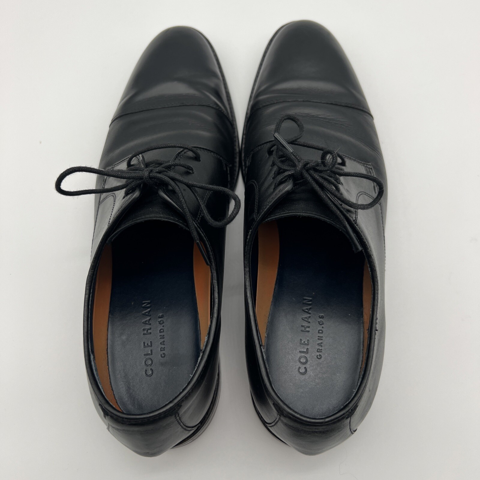 SAOLA Scarpe Oxford Cole Haan da uomo Grand OS taglia 10 1 2M in pelle nera punta divisa C11630