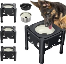 Elevated Dog Water Bowl No Spill, 80OZ/2.5L Large Capacity Raised Water Bowl S12