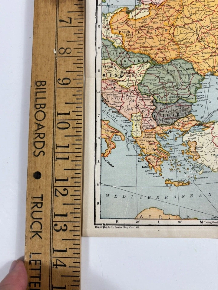 Mapa de Suecia de los antiguos Estados Balcánicos 1921 Mar Negro Rusia Polonia Rumania Finlandia Foto 3 de 4