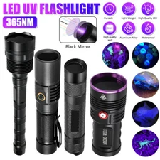 120W UV 365nm Black Light USB Rechargeable LED Pet Stains Inspection Flashlight