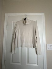Athleta Cream Turtleneck Sweatshirt Size LT