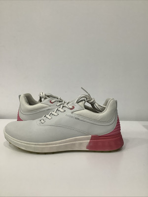 ECCO S-Three Gore-Tex Spikeless Golf Shoes Sneakers White/Pink Woman 7-7.5