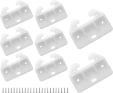 8 PCS White Plastic Drawer Guides Drawer Track Rail Slides Brackets Center Mount