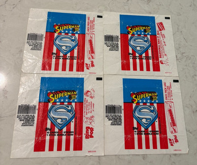 1983 Topps Superman III  Original Wax Card Wrappers Lot of 4