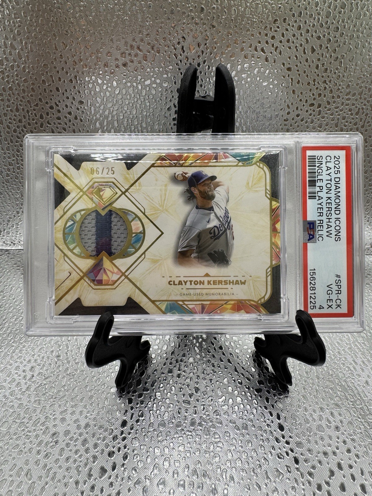 2025 Topps Diamond Icons Clayton Kershaw Relic /25 PSA #SPR-CK Dodgers
