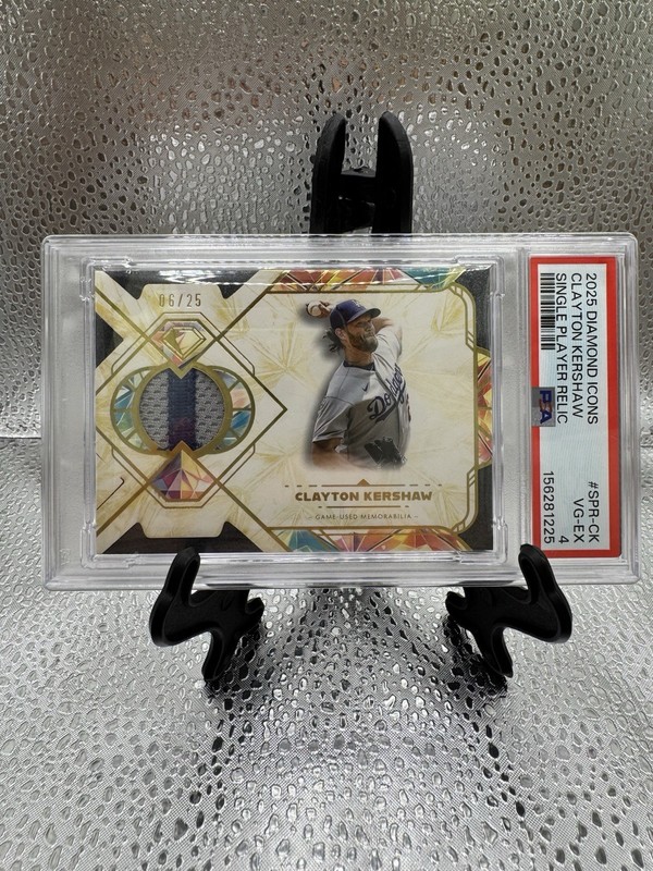 2025 Topps Diamond Icons Clayton Kershaw Relic /25 PSA #SPR-CK Dodgers