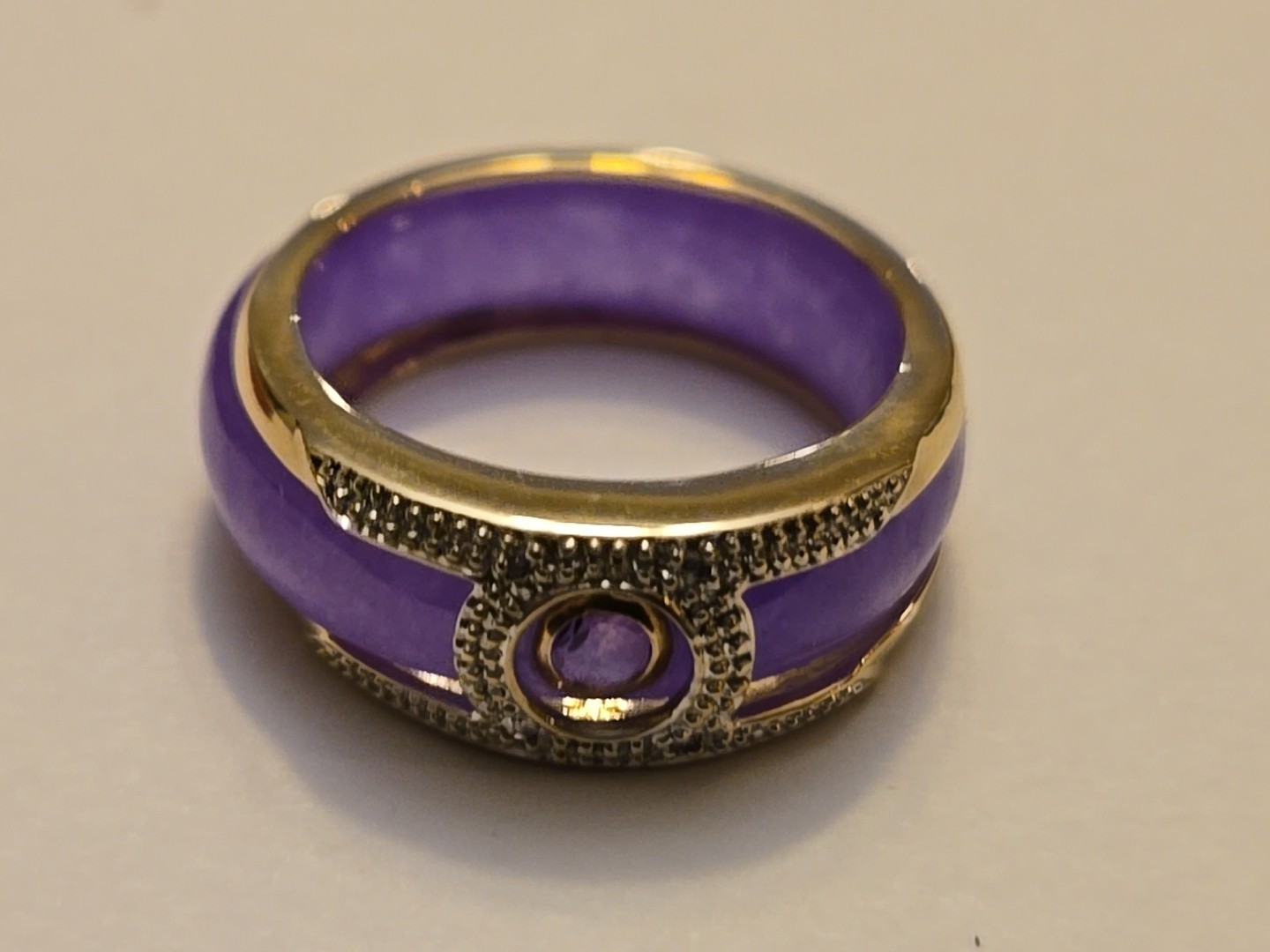 7 Interchangeable Multicolor Jade Bands with 14kt… - image 6