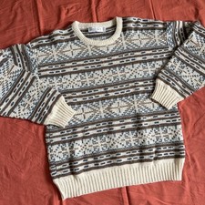 Vintage Jantzen Wool Geometric Sweater Large Made In USA
