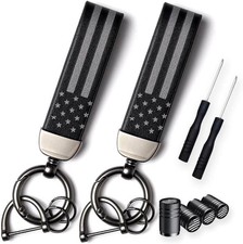 American flag themed zinc alloy car keychain.