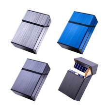 4 Pack Aluminum Cigarette Case - Metal Hard Box Holder, 18-20 Capacity, Magnetic