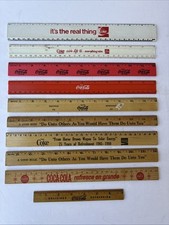 lot of 10 different Coca-Cola rulers in inches or centimeters Vintage