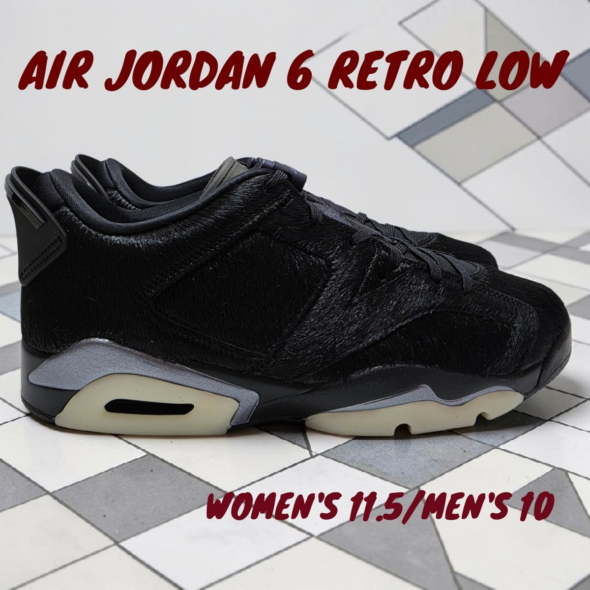Nike WMNS Air Jordan VI 6 Retro Low AJ6 Blackout Glow In Dark 