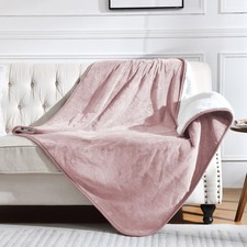 Soft Waterproof Blanket for Bed Couch Sofa, Dusty Pink, 50x60 inches Liquid...