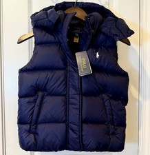 Polo Ralph Lauren Boys Quilted Down Puffer Vest Medium 8-10 Navy New NWT