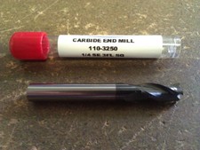 1/4" 3 FLUTE SINGLE END STUB LENGTH AlTiN CARBIDE END MILL 1/4" X 1/4" X 1/2" X