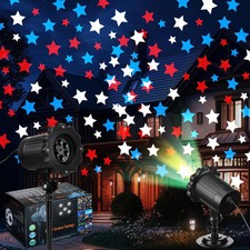Independence Day Projector Lights 4th of July Projector Patriotic Waterproof Out