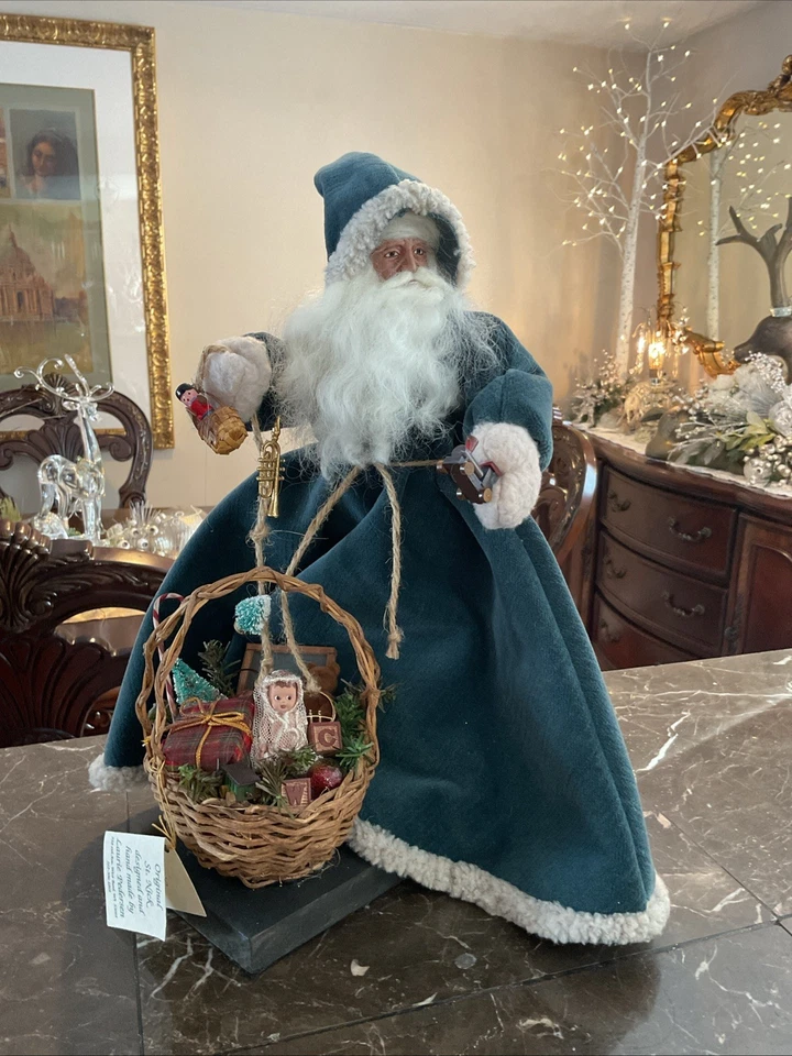 Original Hand Made Artist Laurie Pedersen Crafted St. Nick Santa 1/1 RARE - Image 4 of 4