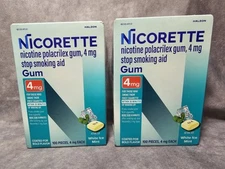 2 x 100 Nicorette Gum White Ice 4mg 200 Pieces New NIB - Exp 01/2026+