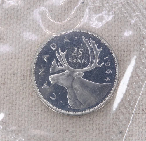 1964 Canada Proof Like Silver Quarter .800 Fine Canadian 25C Elizabeth II