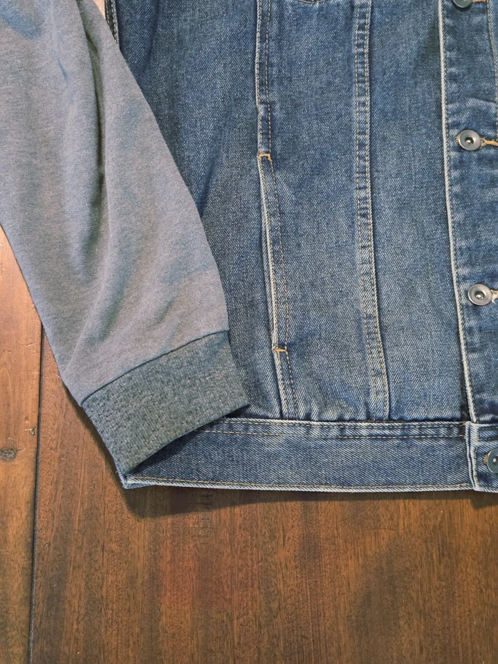 Sudadera con capucha de mezclilla con botones Tokyo Laundry para hombre mediana grunge Foto 2 de 4