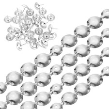 3Pcs Upholstery Nailhead Trim, 1 Meters Glossy Tacks Strips 16mm Silver