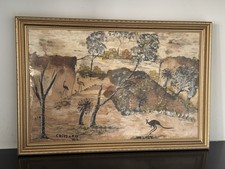1970 Vintage West Australian Indigenous Aboriginal Traditional Art Bark Painting