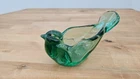 Vintage Fenton Art Glass Green Open Bird Votive Candle Holder Dish
