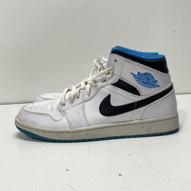 Nike Air Jordan 1 Mid Laser Blue Columbia Mens Sneakers 554724-141