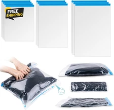 Compression Bags for Travel, 10 PCS Space Saver Bags, Hand Roll Vacuum