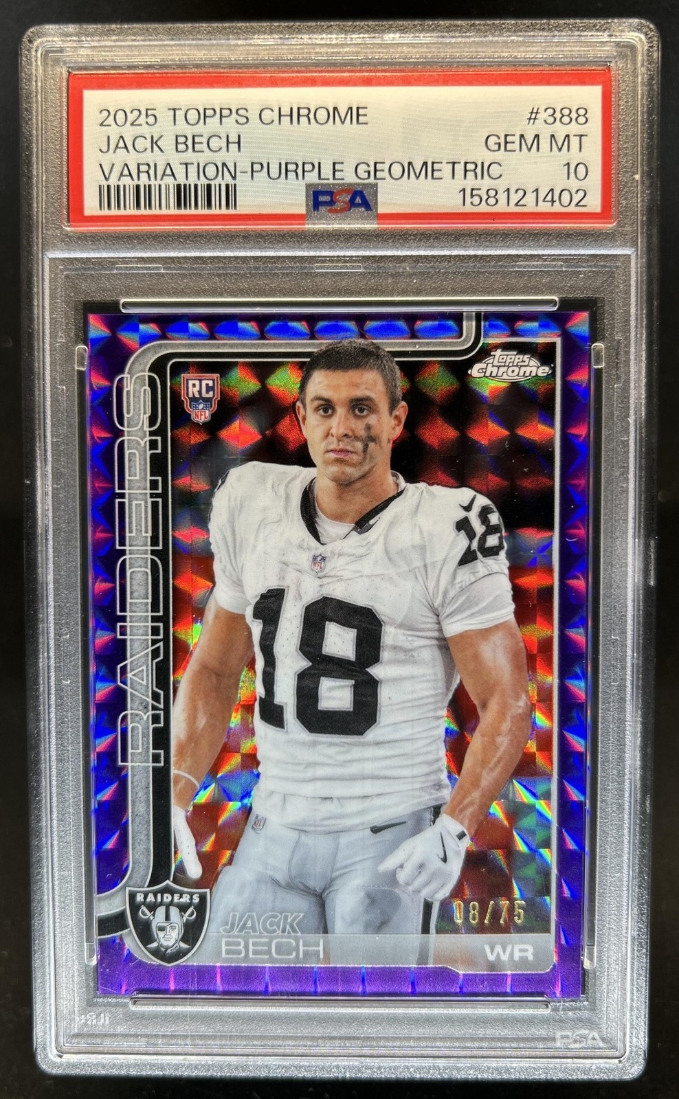 Jack Bech Topps Chrome #388 Variation-Purple Geometric