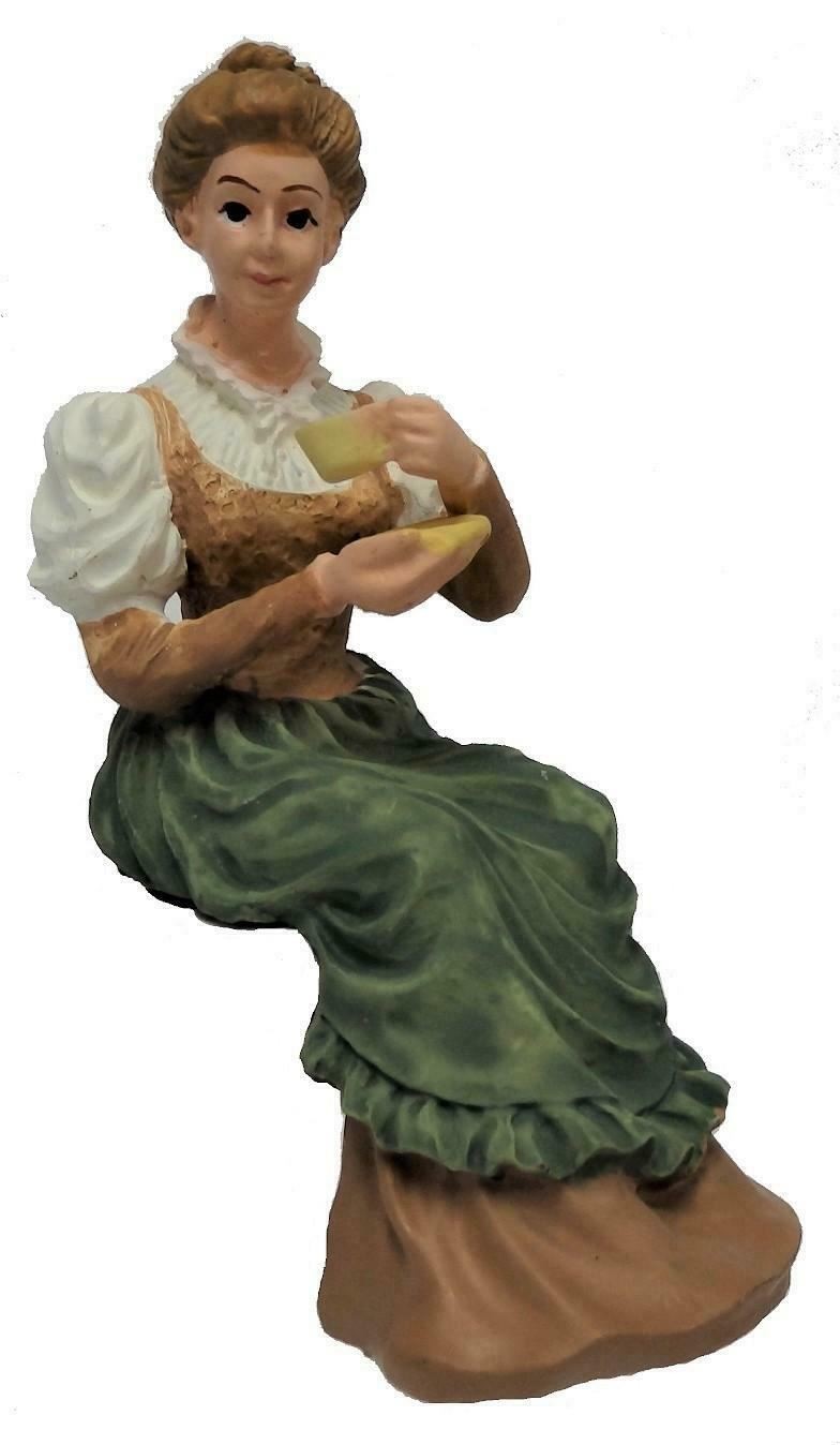 Melody Jane Dolls House Victorian Lady Sitting w Cup of Tea People Resin Figure