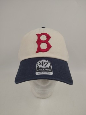 Boston Red Sox Cooperstown Natural & Blue Two Tone '47 Clean Up Dad Hat Cap New