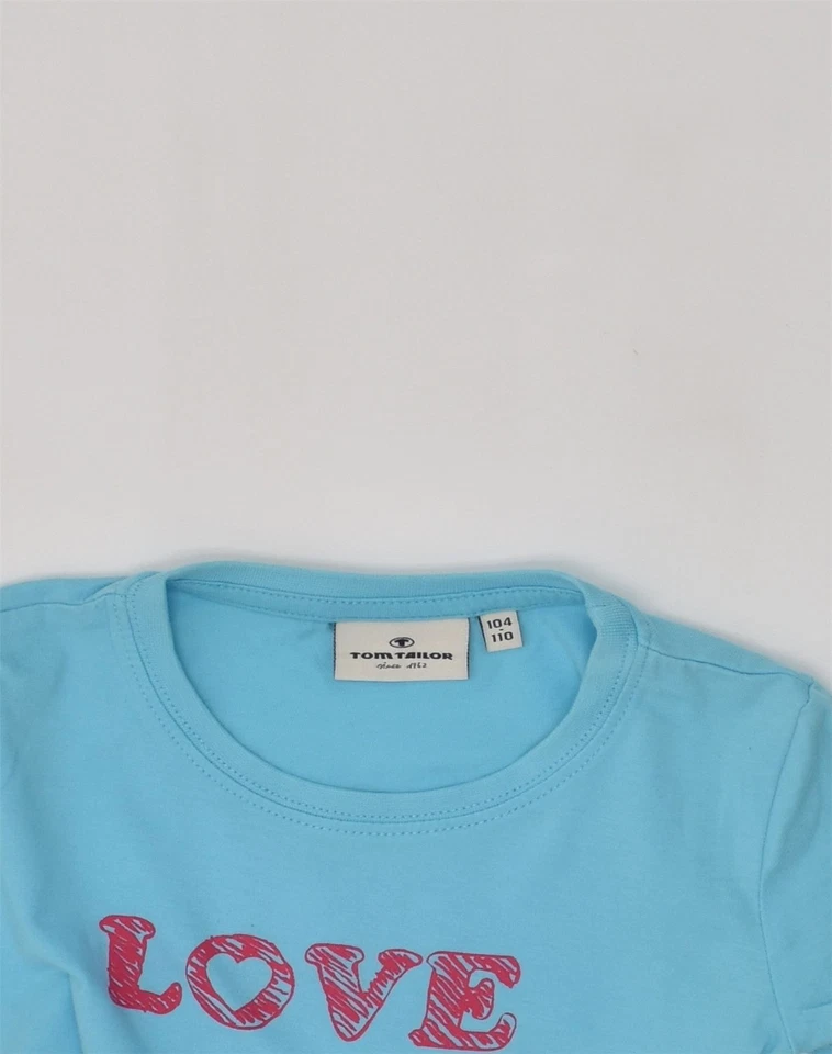 TOM TAILOR Girls Graphic T-Shirt Top 3-4 Years Blue Cotton YB04 - Image 3 of 3