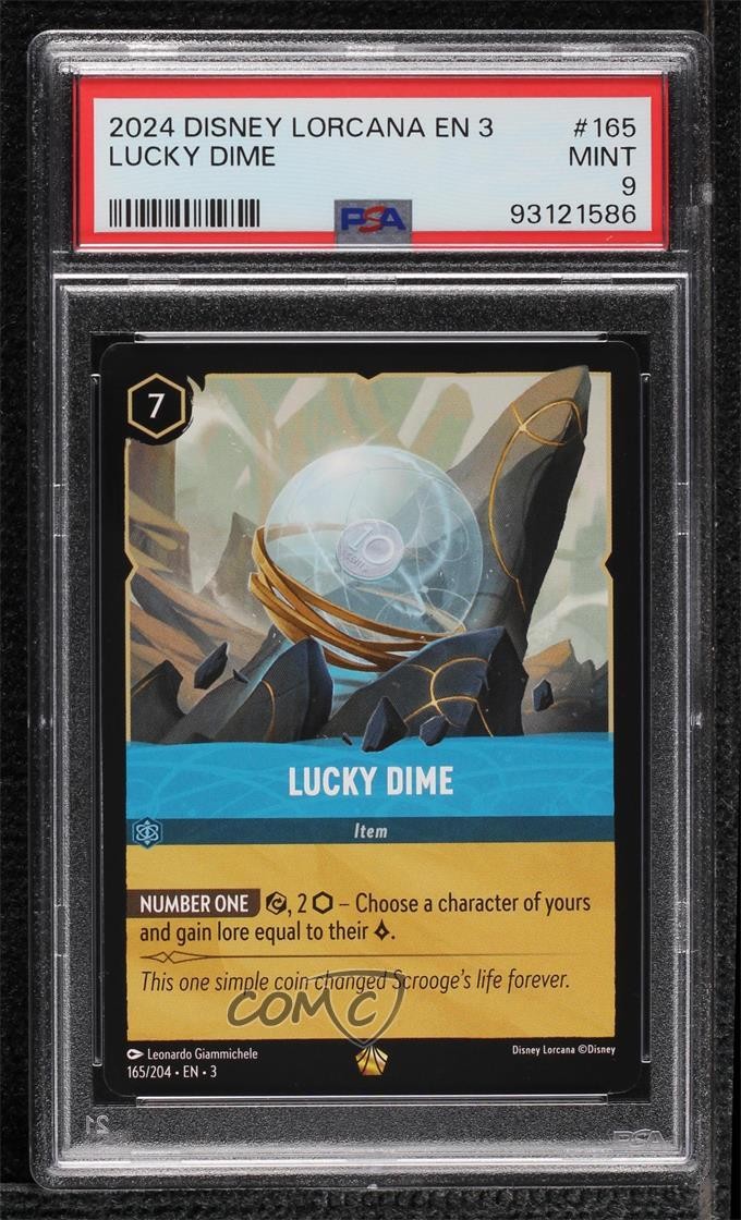 2023 Disney Lorcana - Into The Inklands 3 Lucky Dime #165 PSA 9 MINT