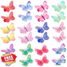 24 Pcs Baby Girls Hair Clips Butterfly Chiffon Barrettes Set
