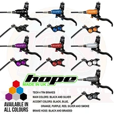 Hope Tech 4 EVO TR4 - Trial AM MTB Brakes Black/Braided Hose - All Colors - New