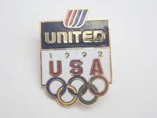 United Airlines USA Olympics 1992 Vintage Lapel Pin
