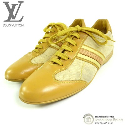 LOUIS VUITTON  combination leather low cut sneakers LV driving shoes 8 1 2 GO101