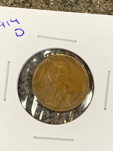 1914 D Lincoln Cent Rare Key Date Penny --Fine Details
