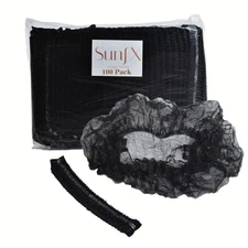 100 Pcs Black Disposable Hairnets Bouffant Caps, Hair Cover For Spray Tanning...