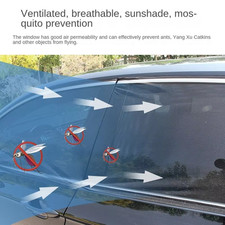 Car Window Screen Mesh Cover Privacy Mosquito Bugs Net Sun UV Protection Camping