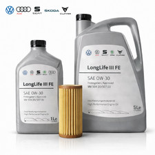 Original Ölfilter + 6L VW 0W30 Motoröl für VW Audi Seat Skoda Porsche TSI TFSI