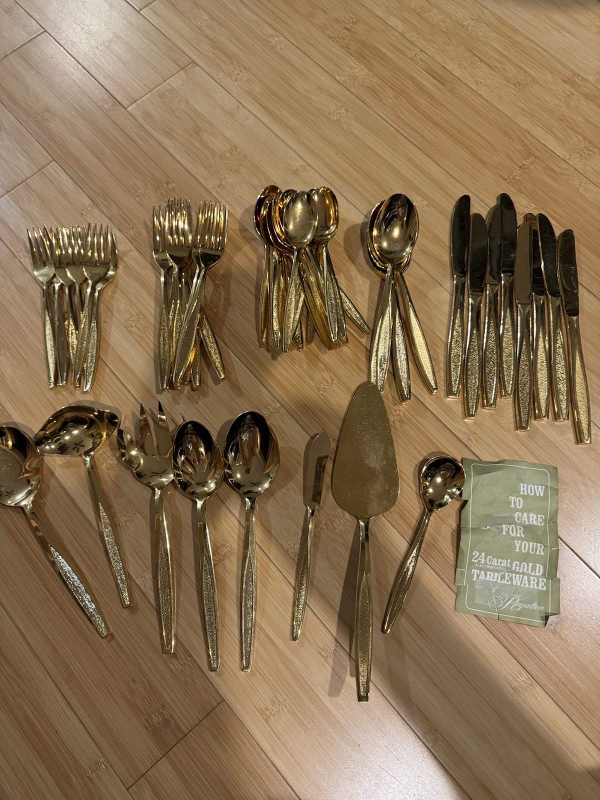 Royalton Antigua 56 Piece Lot Of Gold 24K Electroplate tablewear 8 piece place