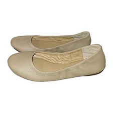 Lucky Brand Emmie Tan Leather Ballet Flats Sz 9 M Neutral Comfort Slip On