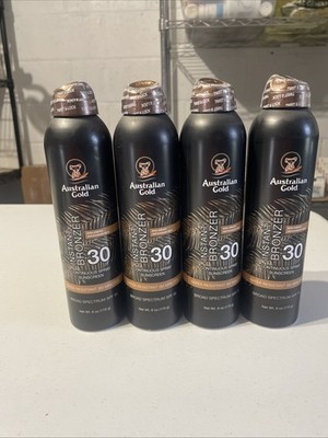 2 Australian Gold Instant Bronzer SPF 30 Continuous Spray Sunscreen 6oz Ex 7/26