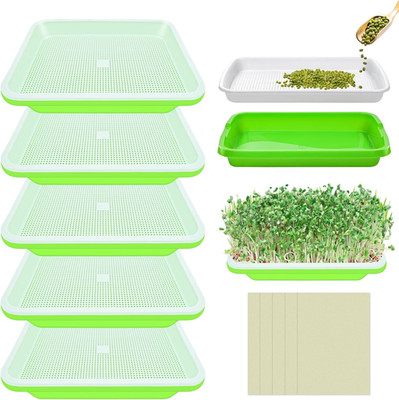 5 Pack Seed Sprouter Trays- Soil-Free Cultivation Germination Tray, BPA Free Mic
