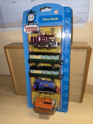 FIVE PACK ! NEW ! THOMAS FRIENDS TRAIN ERTL DIECAST 2002 New PACKAGE Box LADY !