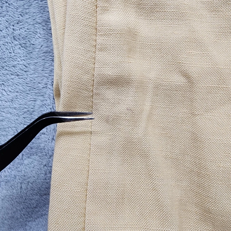 Vintage NY&CO Pants Womens 10 Yellow Khaki Linen Blend High Rise Straight Leg - Image 3 of 4