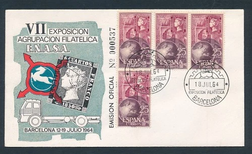 D481682 Spain Commemorative Cover Philatelic Expo Barcelona 1964